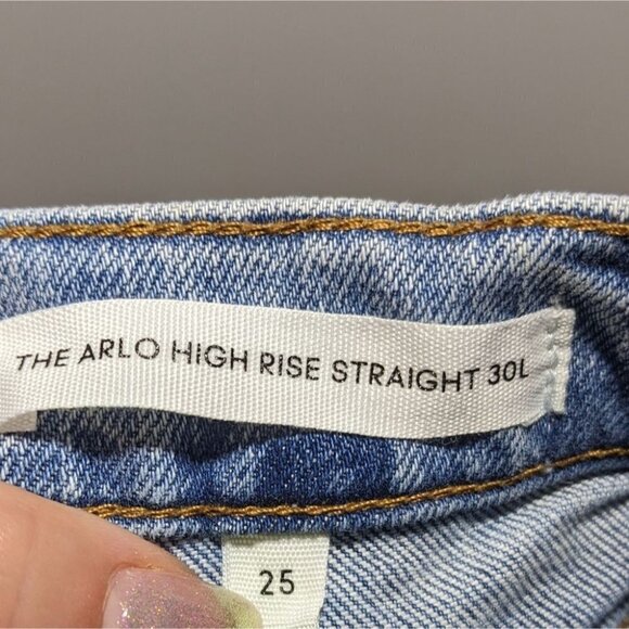 Aritzia Sky Blue Distressed Straight Jeans - Picture 7 of 14